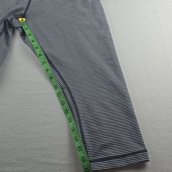 Lululemon Women's Wunder Under Crop Leggings Gingham Inkwell‎ Navy Blue 12 - Picture 12 of 12